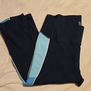 Gap Fit Sculpt Compression Navy and Light Blue Leggings